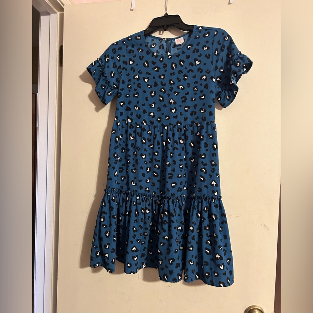 Wonder Nation Blue Leopard Print Kids Dress